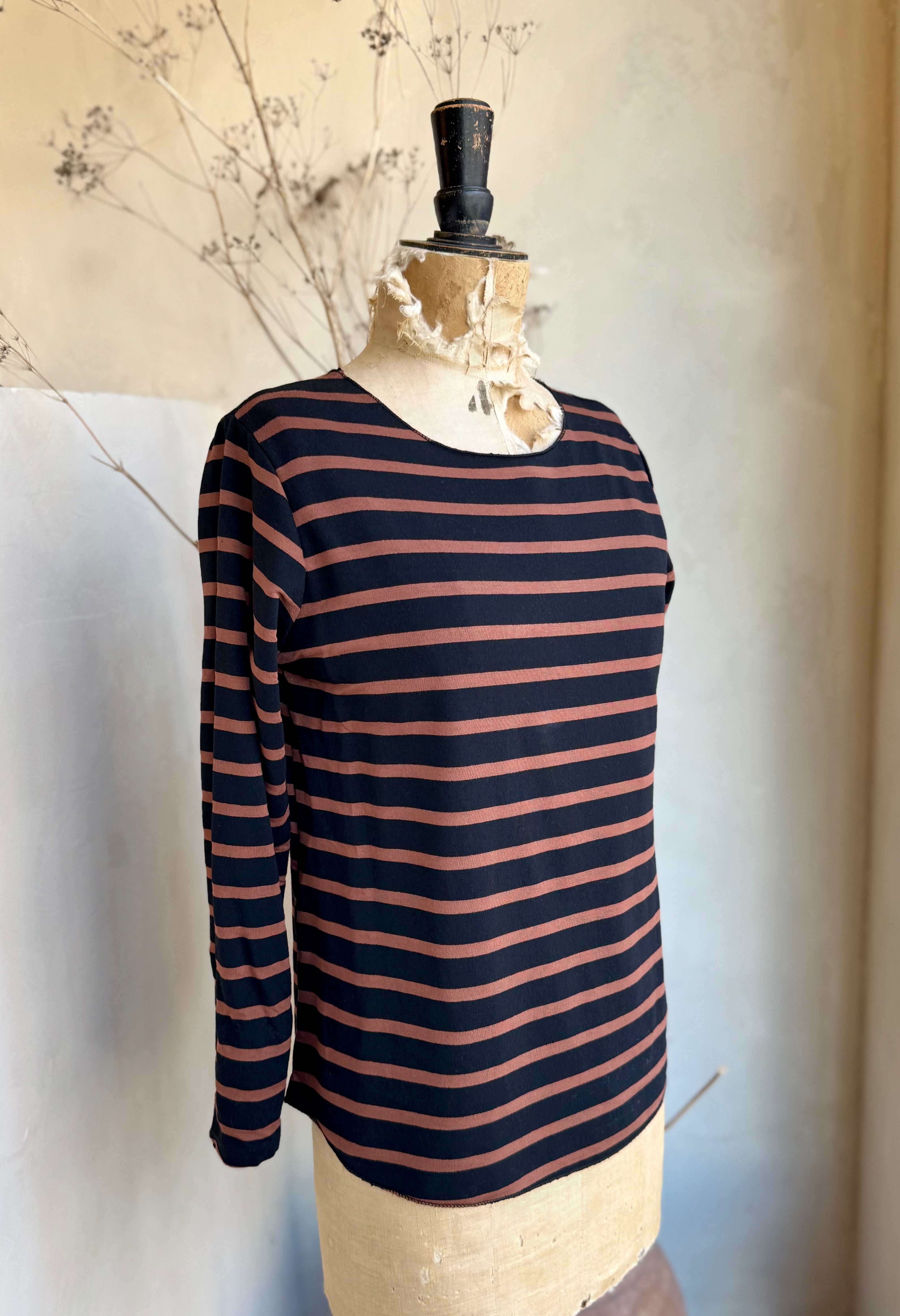 Stripe Soft Jersey Long Sleeve Top