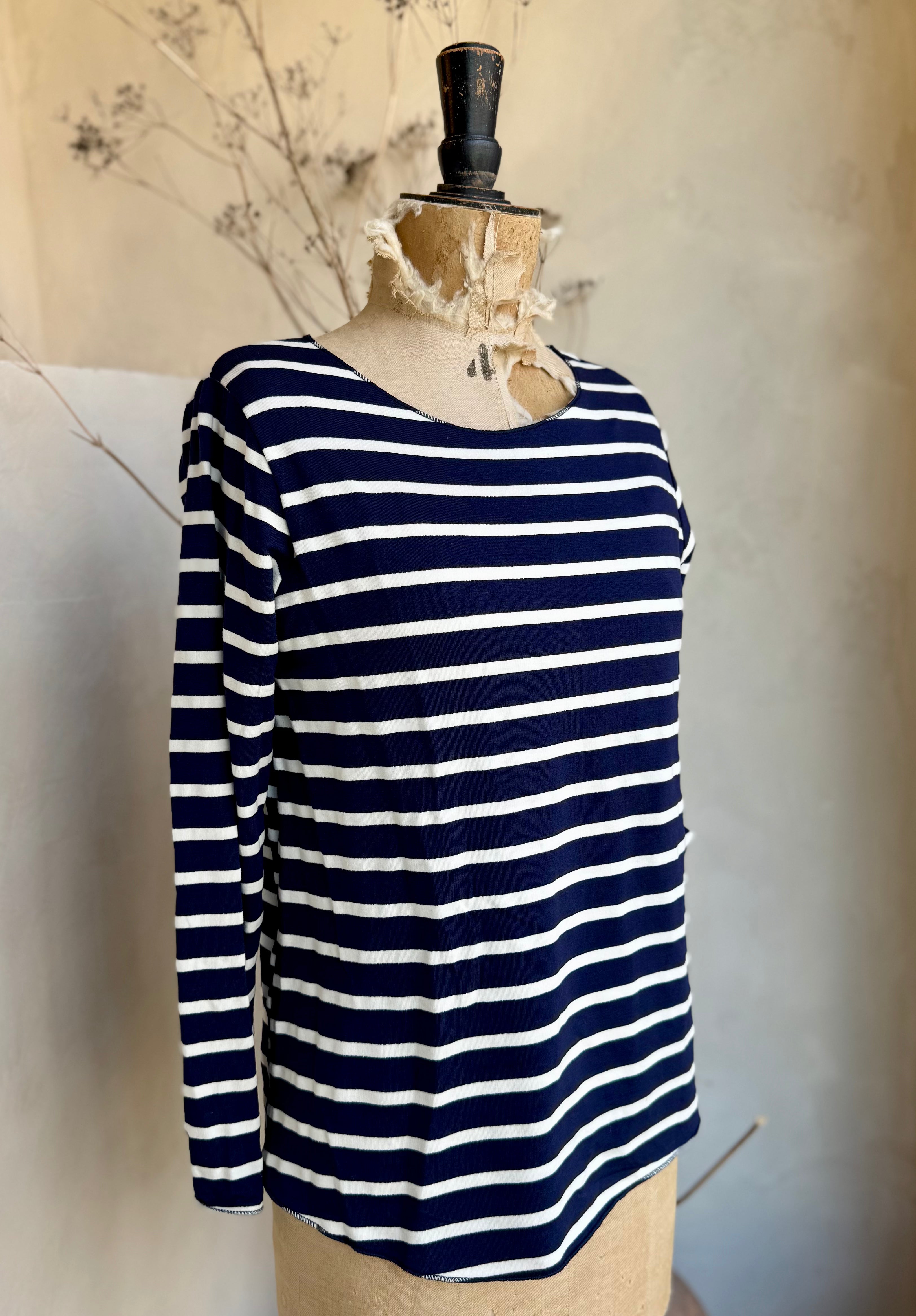 Stripe Soft Jersey Long Sleeve Top