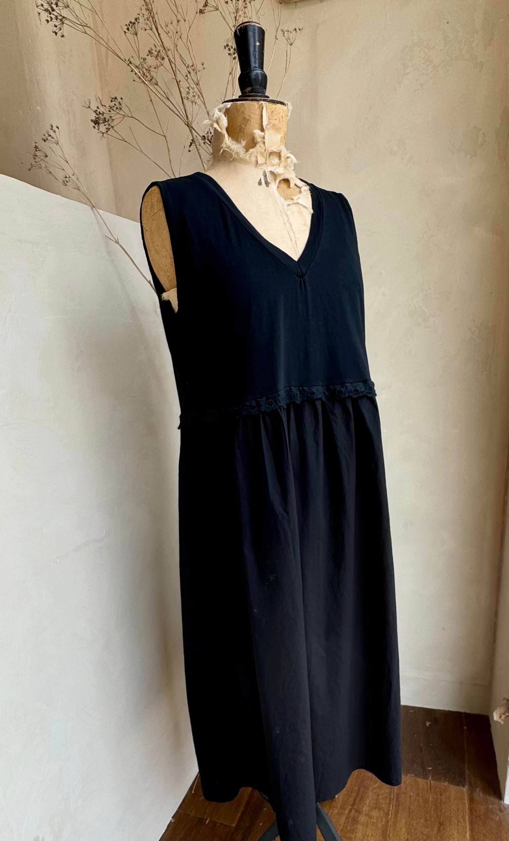 V Neck Cotton Dress