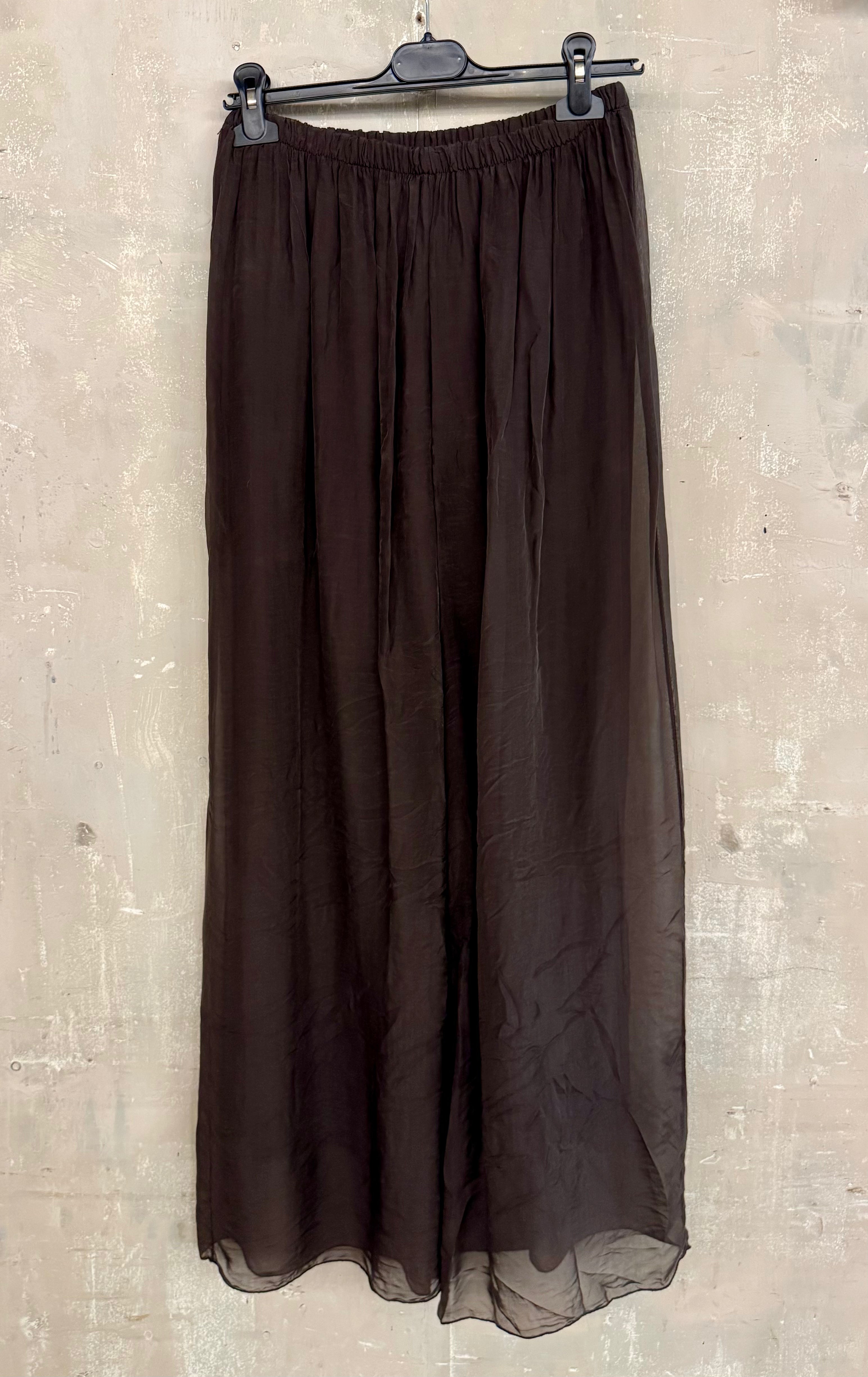 Silk Straight Leg Trousers