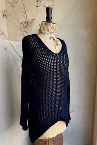 Chunky Crotchet Longline Knit Top