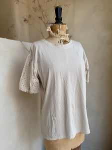 Broiderie Anglaise sleeve t-shirt