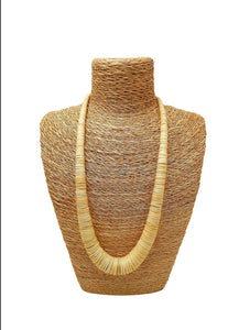 Long graduated coco disc necklace