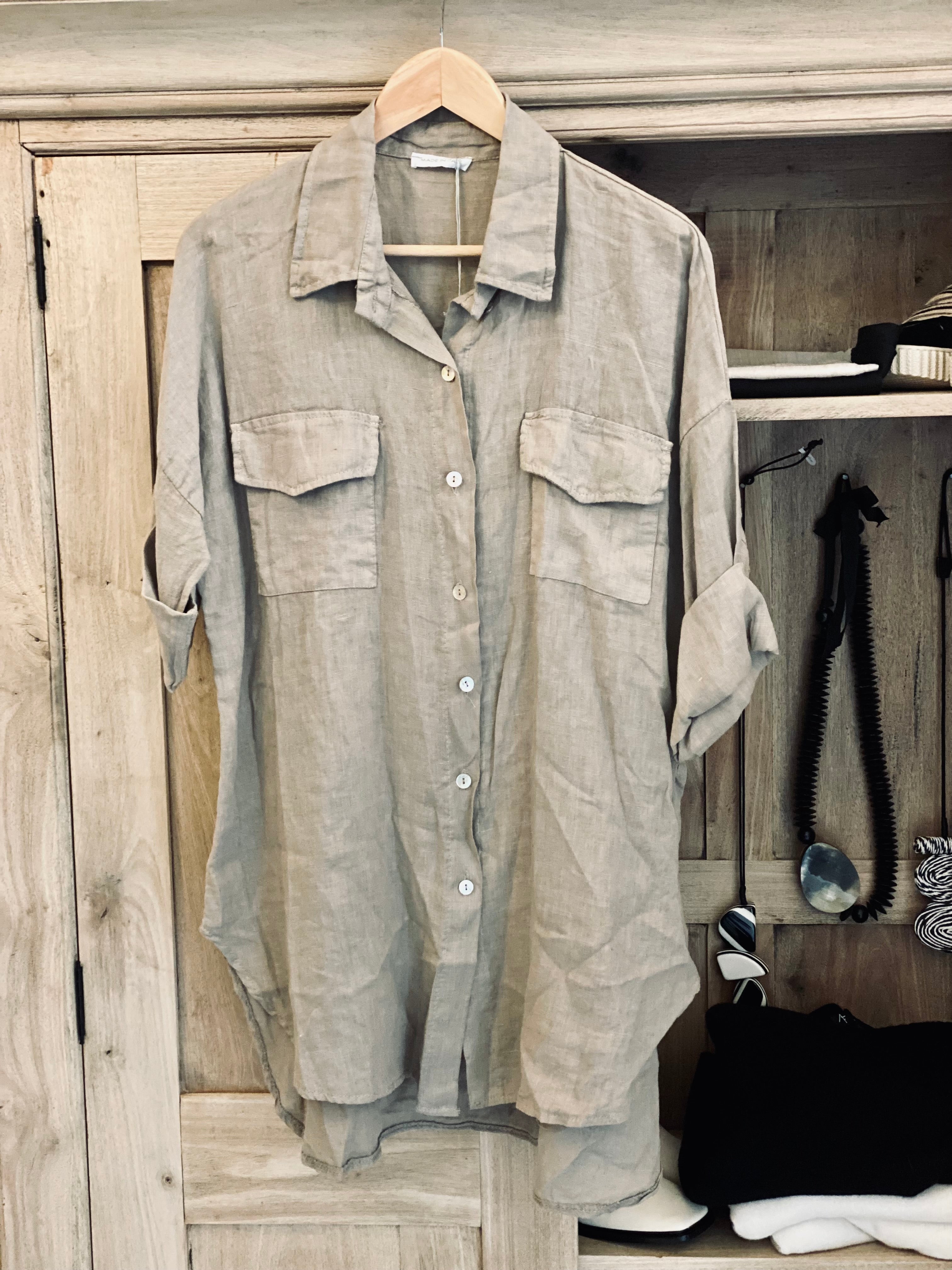 Linen pocket shirt